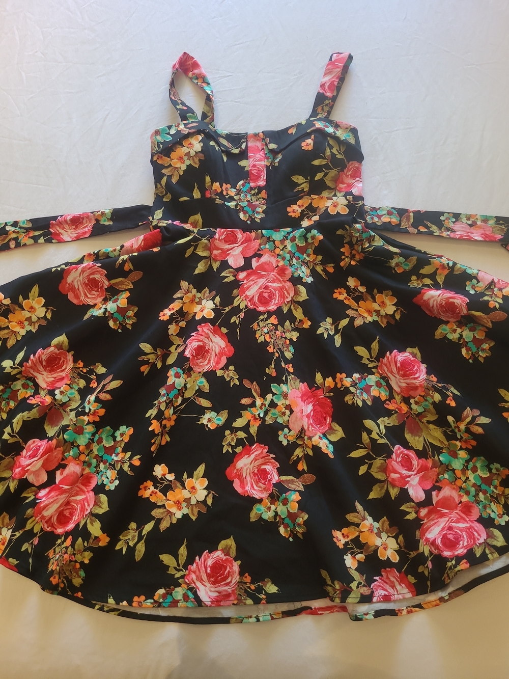 Eva Rose Made in USA Swing Dress, chic retro silhouette, stretch cotton, Size S - Picture 6 of 7